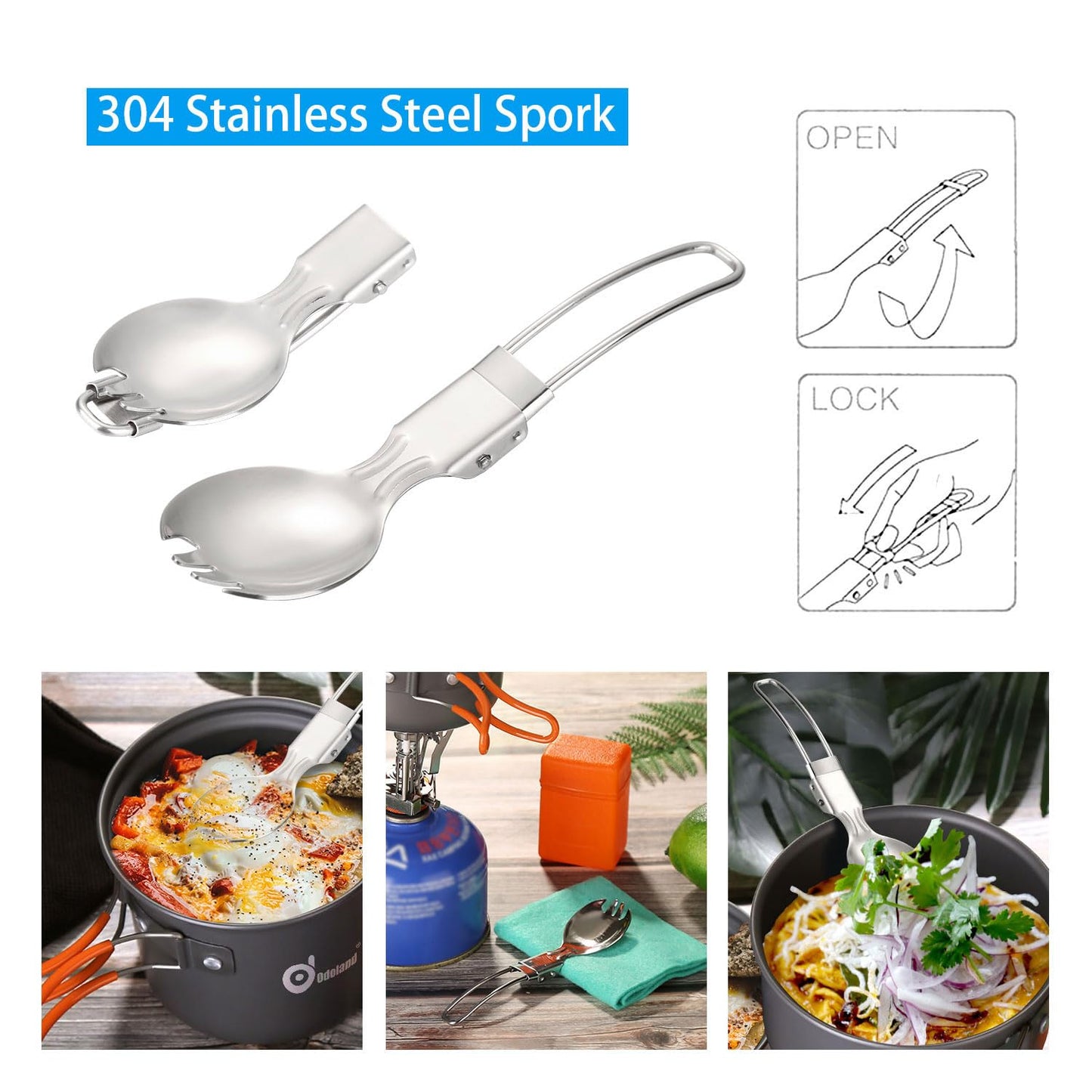 - Odoland Camping Cookware Set With Stove | for 1-2 People -