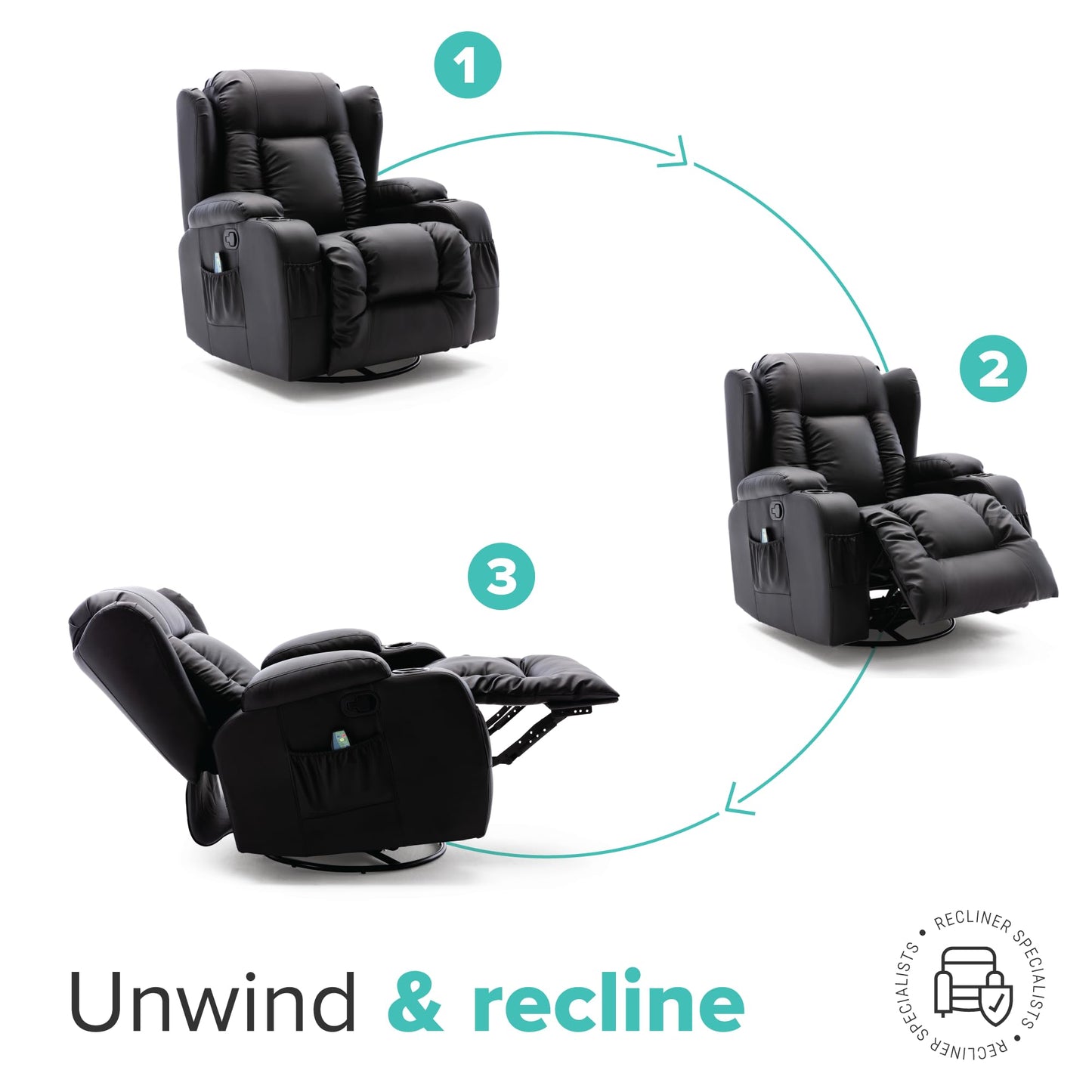 - More4Homes | CAESAR 10-in-1 Manual Recliner Armchair -