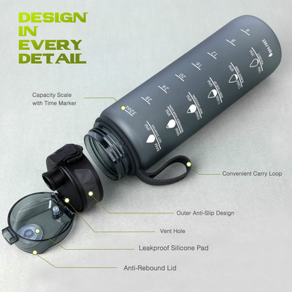 - FULDENT Sports Water Bottle | 1L | Leakproof Design Water Bottle -