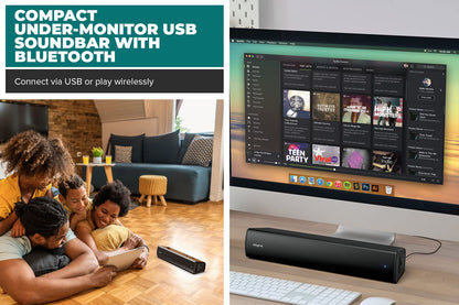 CREATIVE - Stage Air V2 Compact Under-monitor Soundbar, Black