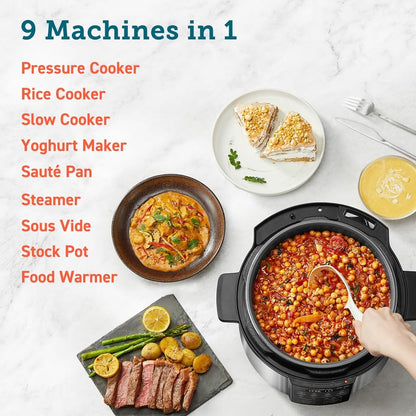 COSORI Pressure Cooker 5.7L, 70% Faster, 65+ Recipes(Cookbook & Online), 13 Presets, 9-in-1 Multi Cooker(Slow & Rice Cooker, Sous vide, Cake & Yoghurt Maker, Steamer, etc.), Non-Stick