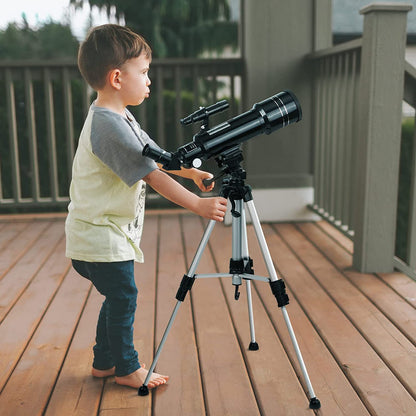 Astronomical Telescope, Pro 400/70 FMC Refractor Telescopes with Adjustable Tripod & & Finder Compass Portable Travel Telescope Perfect Portable Scope for Adult Children Teens
