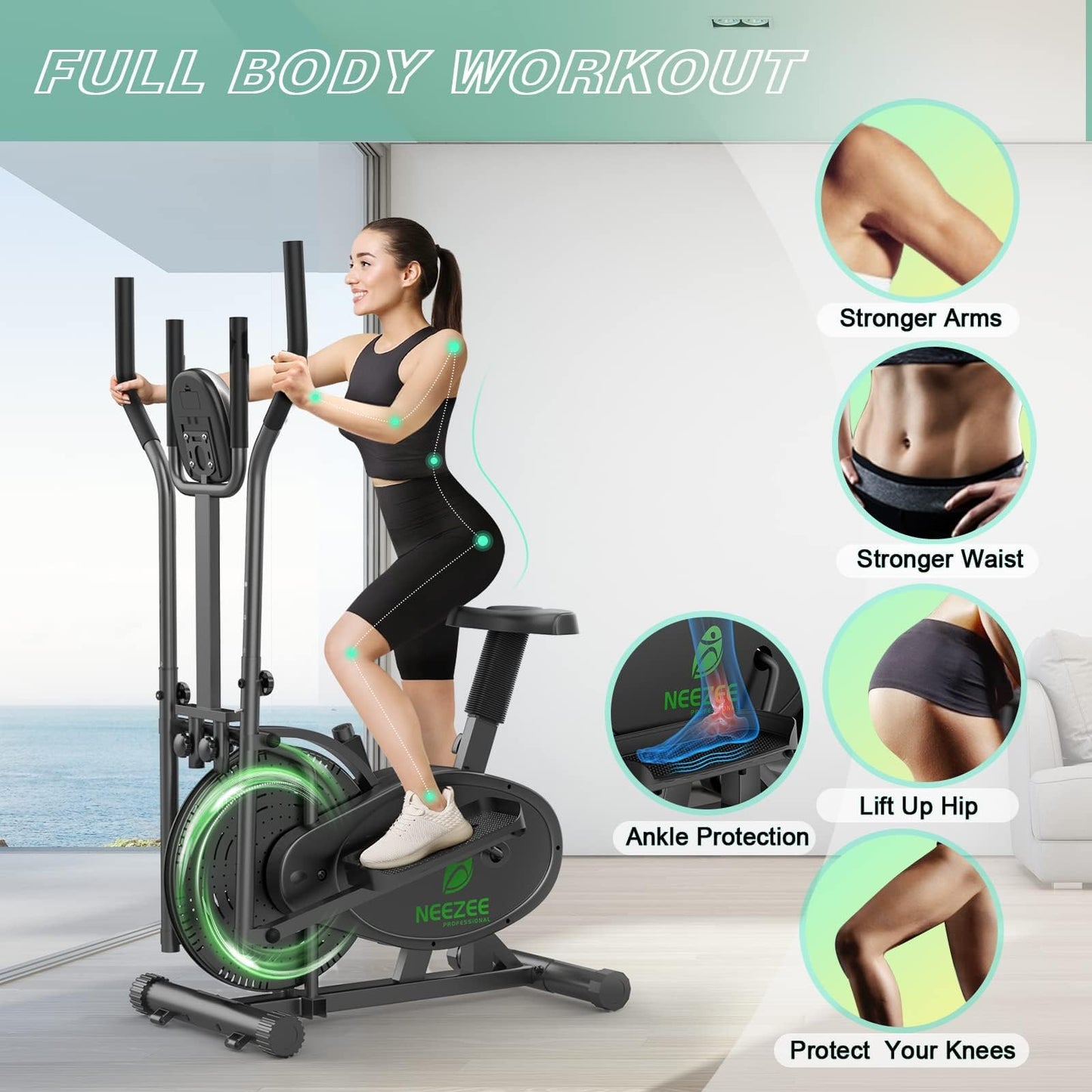 - Neezee Cross Trainer | With LCD Monitor | Max Weight 265LBS -
