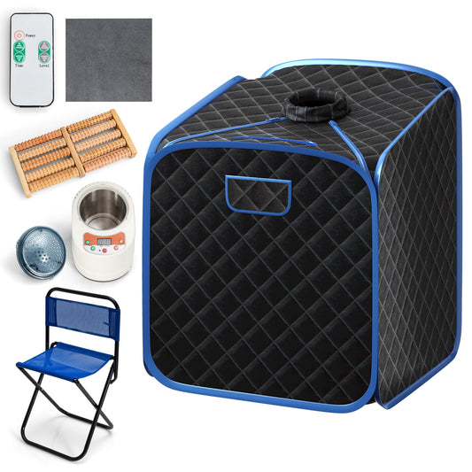 - RELAX4LIFE Portable Steam Sauna | Folding Full Body Spa Sauna Tent | 9 Levels Temperature -