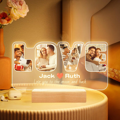 - Gifts For Dad | Personalised Picture Frames With Night Light -