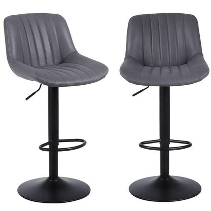 - Youhauchair Bar Stools Set of 2, Swivel Counter Height Barstools with Back, Adjustable PU Leather Bar Stool, Modern Kitchen Breakfast Bar Stools, Dark Grey