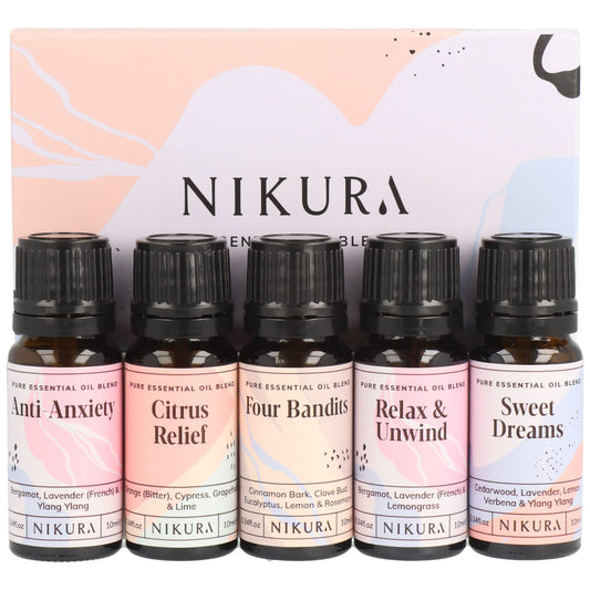 - Nikura Essential Oils Blends Gift Set - 5 x 10ml | Calming Essential Oils for Diffusers for Home -