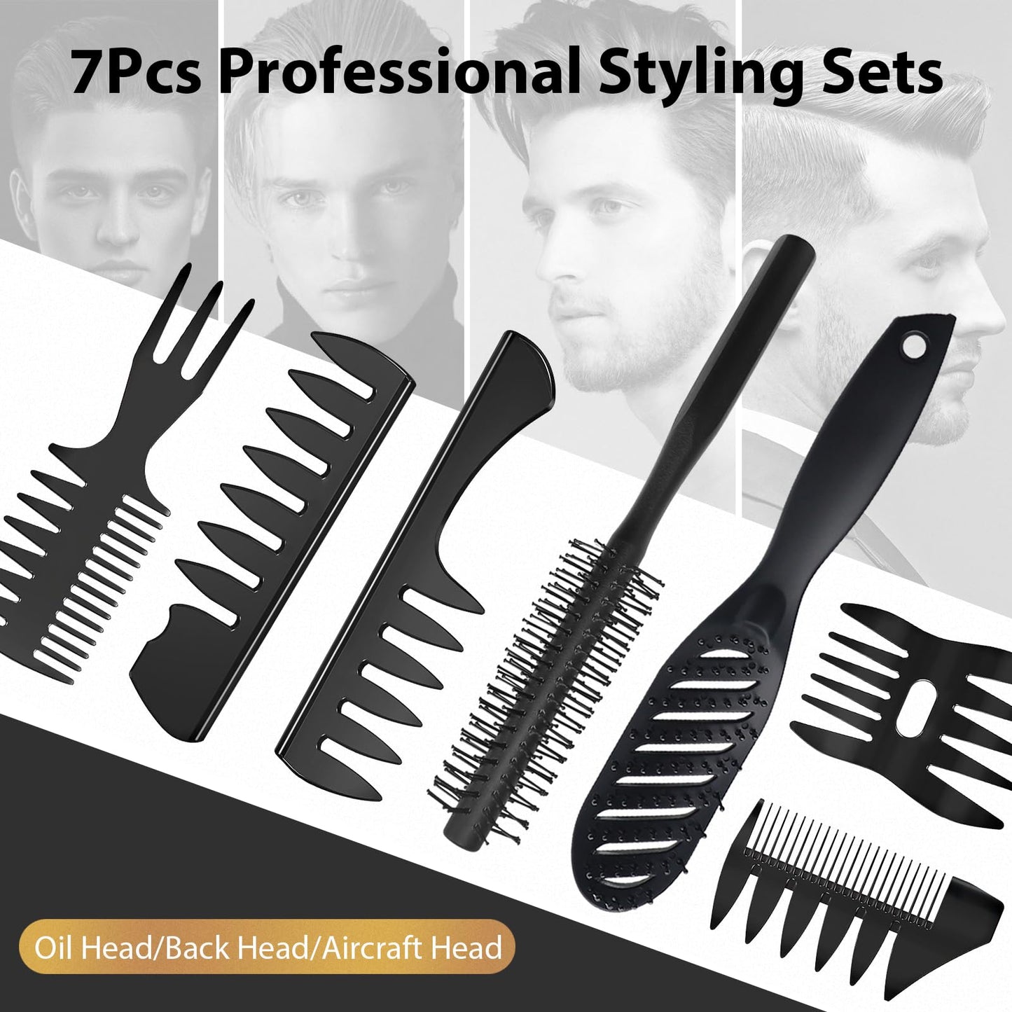 - Hair Brush Men Styling Set | DUAIU Mens Hair Combs Styling Brush 7pcs -