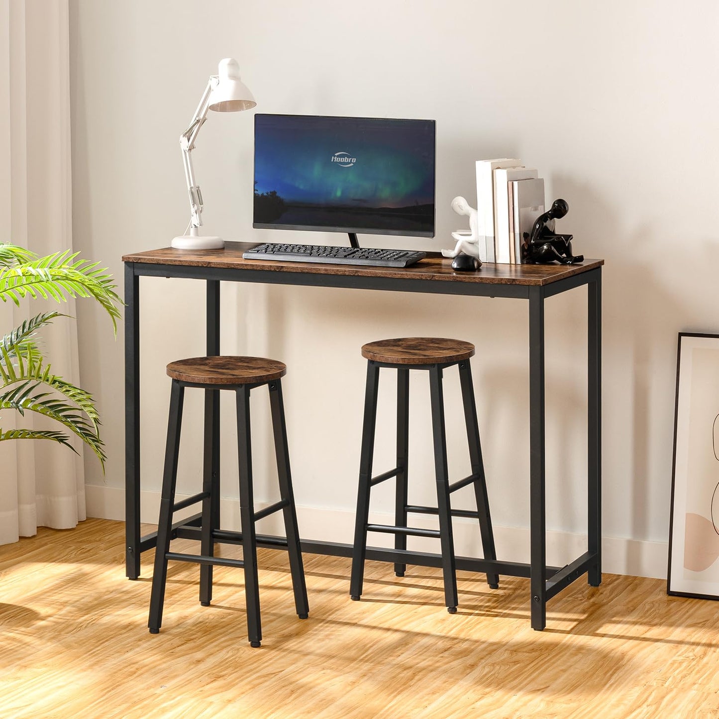 - HOOBRO Bar Stools Set of 2 | Kitchen Stools | Breakfast Bar Stools | Industrial Bar Chairs -