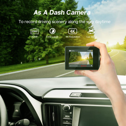 - Surfola 4K 30fps Action Camera | SF230 | 131ft Waterproof Underwater Camera | Camera for Vlogging | Includes External Mic -