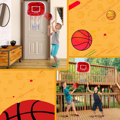 Basketball Hoop Indoor Mini Basketball Hoop for Kids, Wall Mounted Shooting Basketball Game with Net Ball and Pump, Sport Outdoor Bedroom Toys for Boys Girls 6 7 8 9 Year Old Birthday Gift