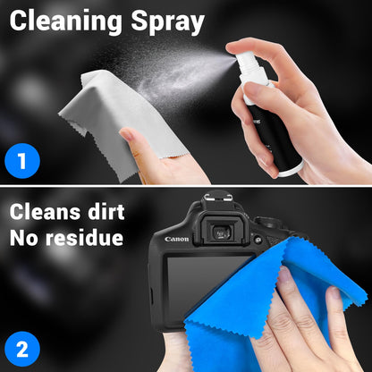 Aispour Updated Camera and Photo Professional Cleaning Kit，10-in-1 Camera Cleaning Kit Included Sensor Cleaning Brush and Camera Lens Cleaning Solution, VR Cleaning kit