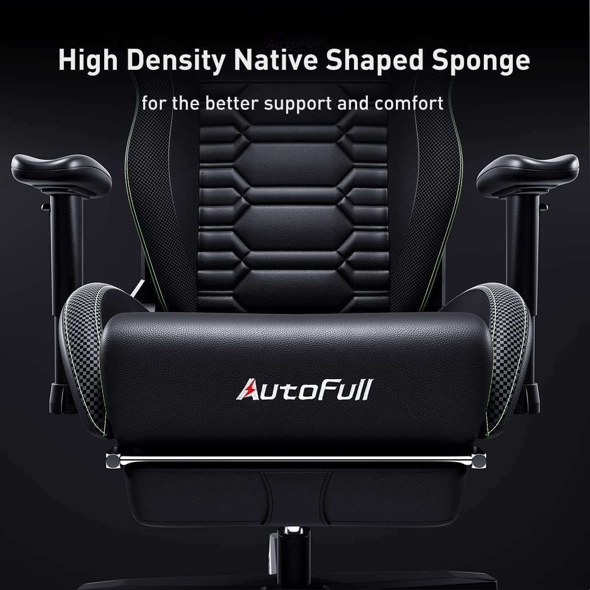 AutoFull C3 Gaming Chair Ergonomic Office Chair with 3D Bionic Lumbar Support, Racing Style Premium PU Leather Computer Chair Gamer Chairs with Footrest and Headrest,Black,(3-Years Warranty)