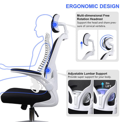 - JAJALUYA Office Chair | Mesh Computer Chair | Adjustable Headrest | Lumbar Support Desk Chair -