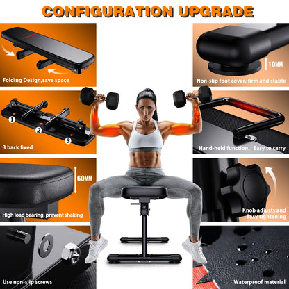 - WINNOW Weight Bench Folding Workout Bench with Carrying Handle