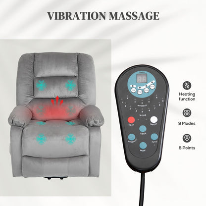 - HOMCOM Power Lift Riser and Recliner Chair | Vibration Massage and Heat -
