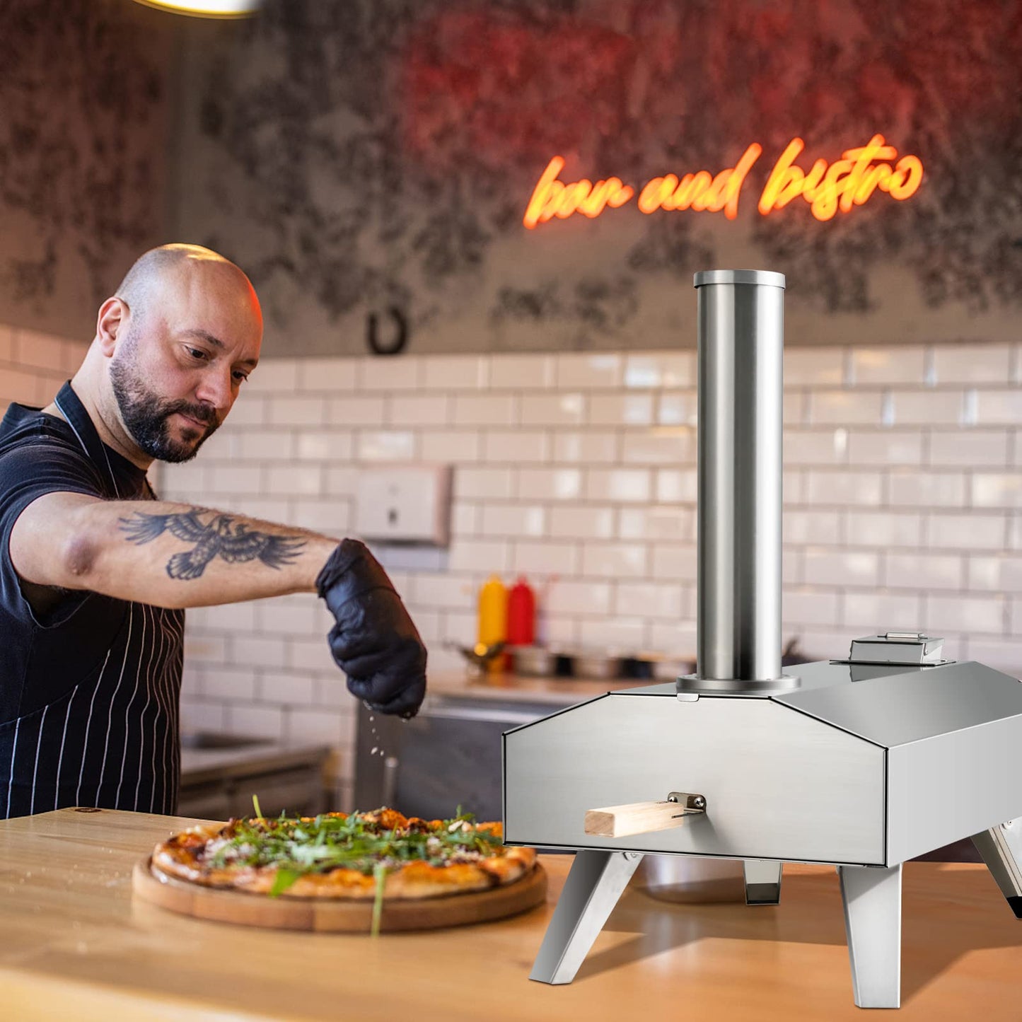 - TANGZON 12” Outdoor Pizza Oven | Multi-Fuel Stainless Steel Pizza Maker -