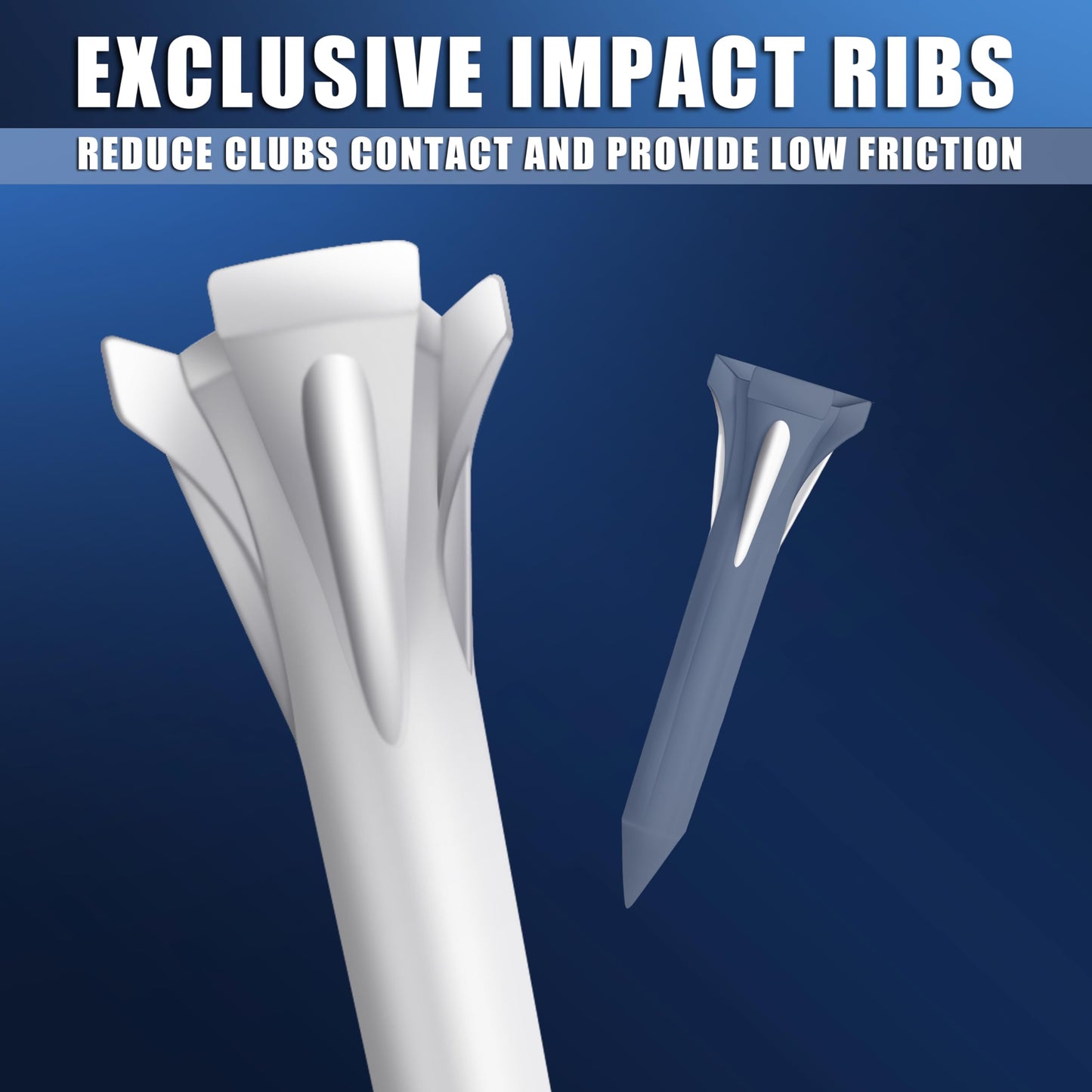 CHAMPKEY Original Plastic Golf Tees 100 Pack | 85 Driver Tees with 15 Iron/Hybrid Tees Mixed Pack | Low Friction and Resistance Golf Plastic Tees (3-1/4")