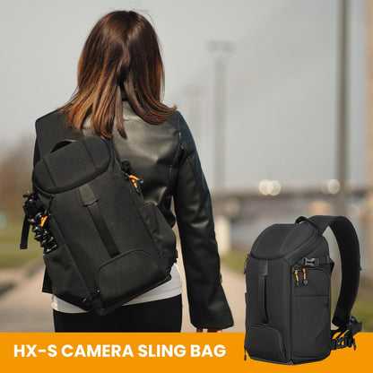 - TARION Large Camera Sling Bag | DSLR, Drone, Camera Slingpack | Black -