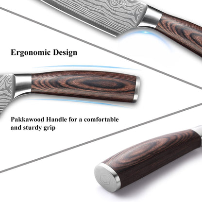 - Sunnecko Chef Knife 8 inch | Kitchen Knife with Sharp High Carbon Stainless Steel Blade -