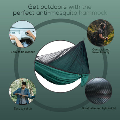 - Sendowtek Camping Hammock | Mosquito Net | Portable Hammock | Tree Straps -