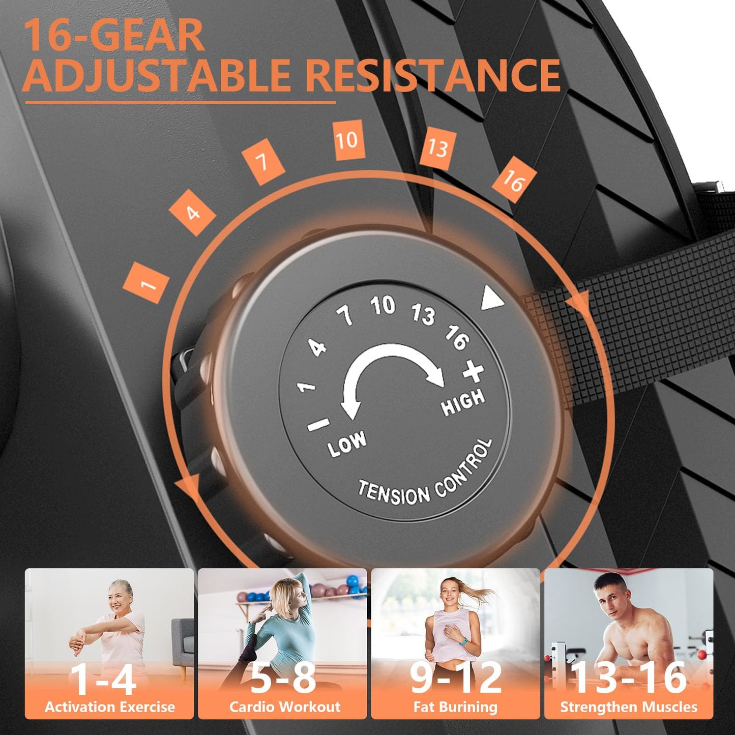 - Jupgod 16 Levels | Adjustable Magnetic Rowing Machine | Phone Holder -
