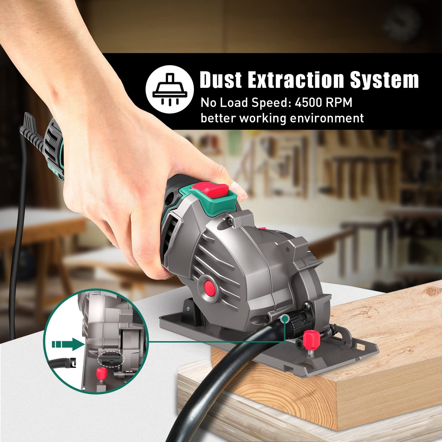 - HYCHIKA Mini Circular Saw | Circular Saw | 3pcs Saw Blades (85mm) | Scale Ruler | 500W Pure Copper Motor | 4500RPM -