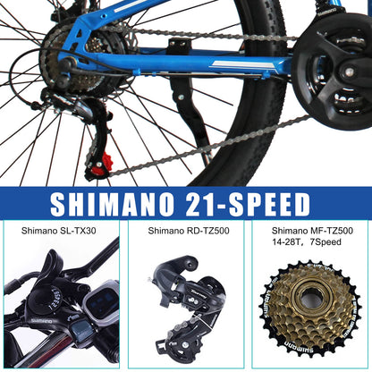 AKEZ 26" Electric Folding Bikes for Adults Men Women,Folding Electric Mountain Bikes Bicycle,E-Bikes for Men All Terrain with 48V 10Ah Removable Lithium Battery and Shimano 21 Speed Gears