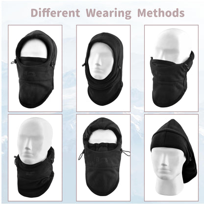 Azarxis Kids Balaclava Fleece Hat Thermal Full Face Cover Cap Winter Warm Neck Warmer Hood Windproof Adjustable for Boys Girls Skiing Snowboarding Skating Cycling Hiking Outdoor (Light Purple)
