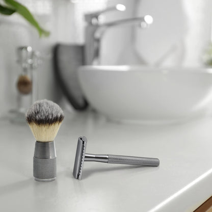- Shaving Brush Vegan | Silver | Women and Men Shaving Brush| Shaving Soap Brush -