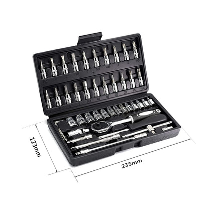 - LUOWAN 46 Piece 1/4 Inch Drive Socket Set -