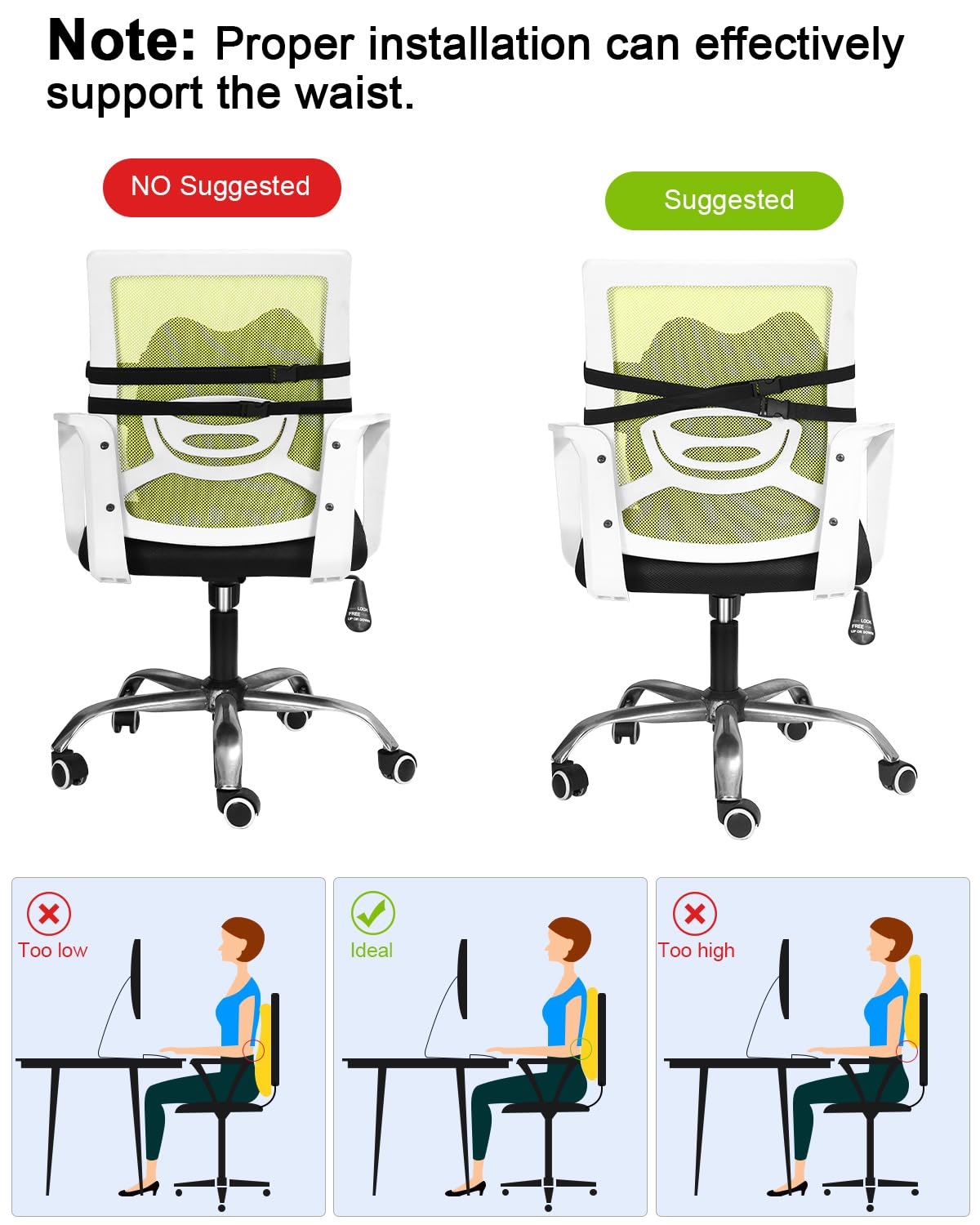 Comfort Lumbar Support Cushion Ergonomic Memory Foam Lumbar Support f Top Dad