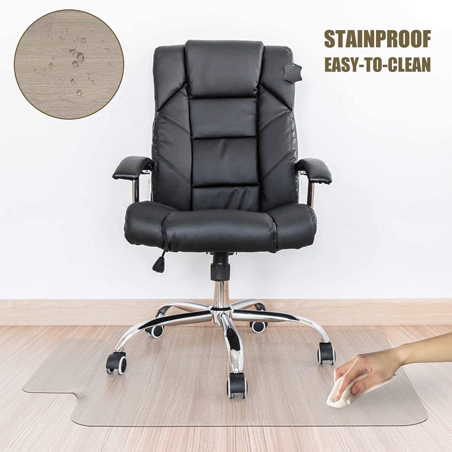 - Kuyal Clear Chair Mat | Hard Floor Use | 90x120cm | Transparent Office Floor Protector -
