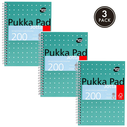 - Pukka Pad | A5 Metallic Jotta Book 3-Pack | Home, School, and Office | 15 x 21cm –