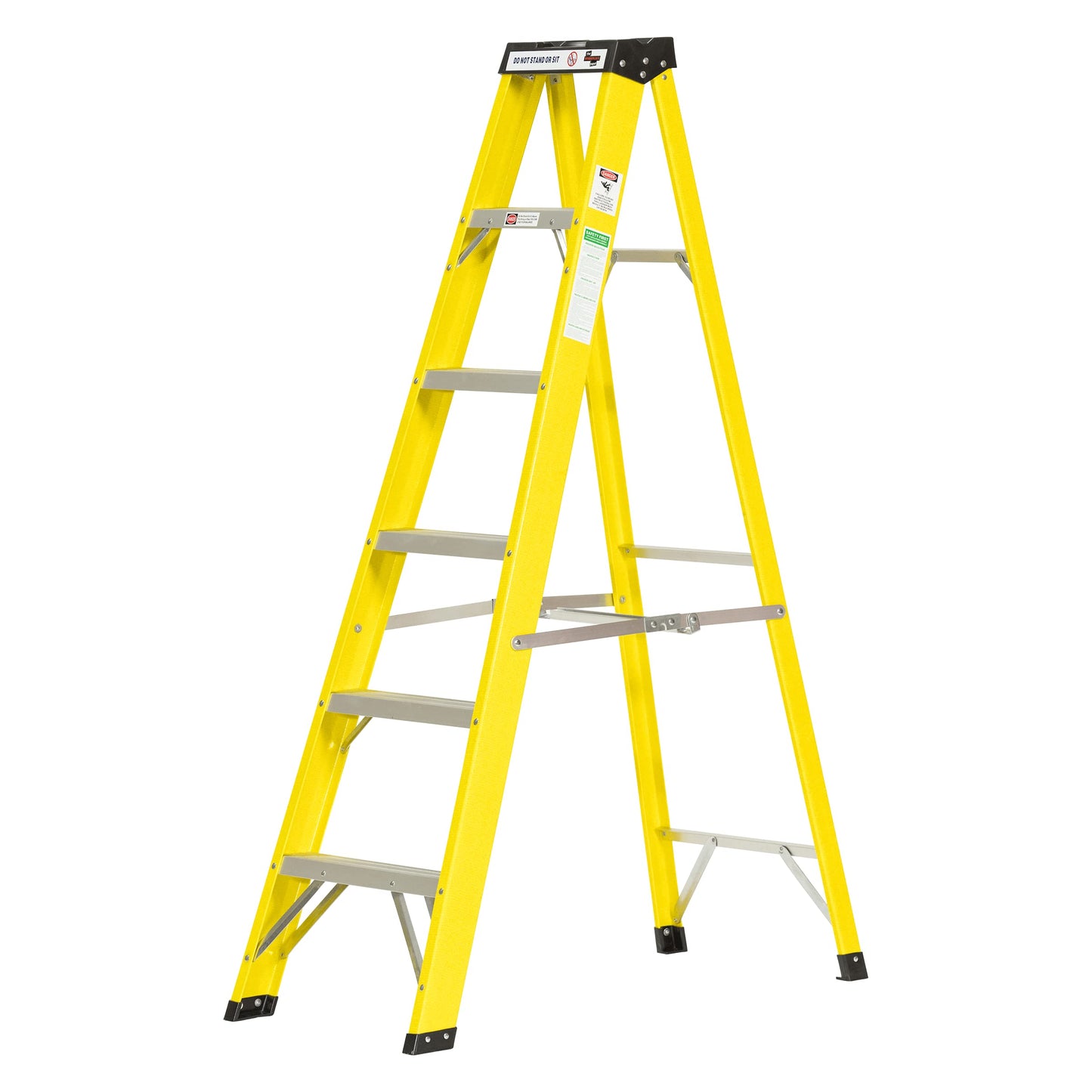 6 Tread Small Fibreglass Step Ladder, Heavy Duty EN131, Weather Proof Stepladder for Painting, Decorating & Electricians
