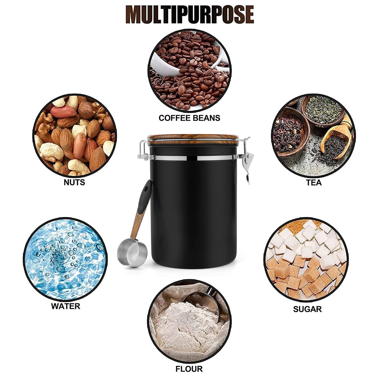 - Dreamhigh® Coffee Container for 1 KG Coffee Beans | Airtight Coffee Canister with Date Tracker -