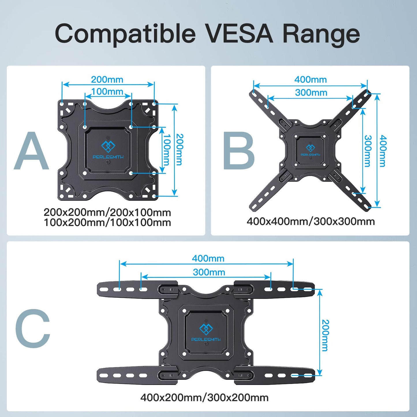 - PERLESMITH TV Wall Mount | Swivel & Tilt | Extends Heavy Duty TV Wall Bracket for 26-60 inch Plasma & Curved TV | 35kg Max -
