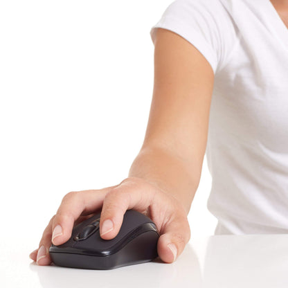 Amazon Basics Wireless Mouse for Laptop, 2.4GHz with USB Nano Receiver – Black