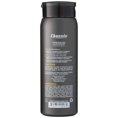 Chassis Ice Premium Powder for Men, Talc-Free, Cooling Body Powder, Original Fresh Scent