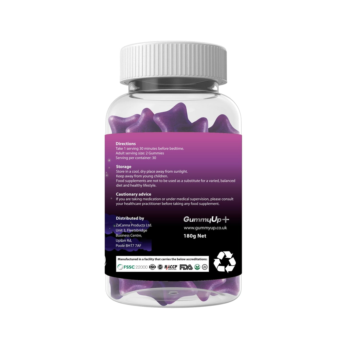 - Sugar Free Sleep Gummies x 60 | with Griffonia Seed Extract | Natural Berry Flavoured -