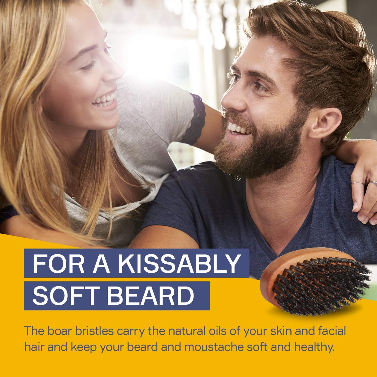 - Seven Potions Boar Bristle Beard Brush For Men | Made of Pear Wood with 100% First-Cut Boar Hair -