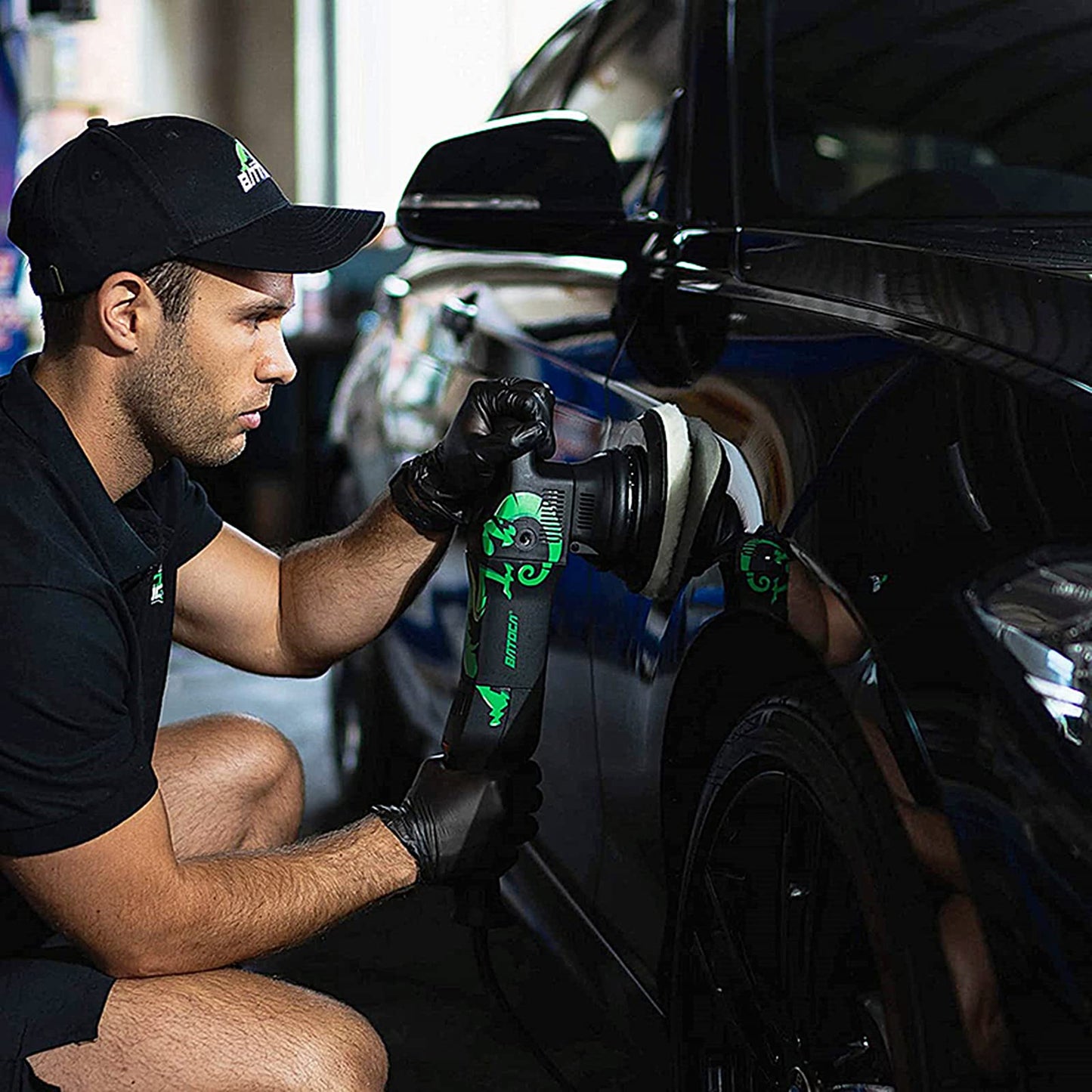 BATOCA Dual Action Car Polisher Buffer Machine 700W Orbital DA Polishing Machine with 6-Inch 150mm Buffing Polish Pads Bonnets for Car Care Polishing Clean