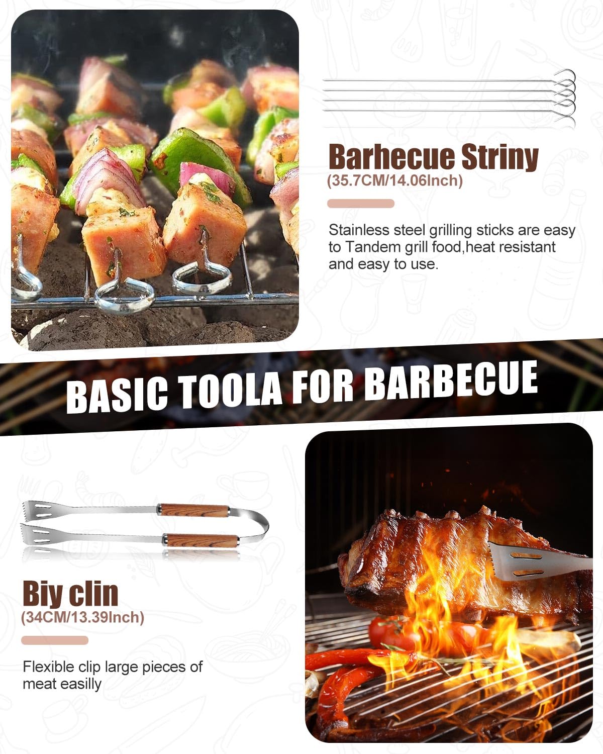 - Evolpor 11pcs BBQ Grill Tool Set | Premium Stainless Steel BBQ Accessories -