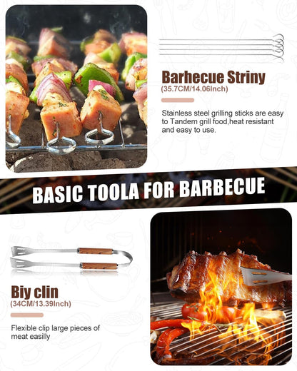 - Evolpor 11pcs BBQ Grill Tool Set | Premium Stainless Steel BBQ Accessories -