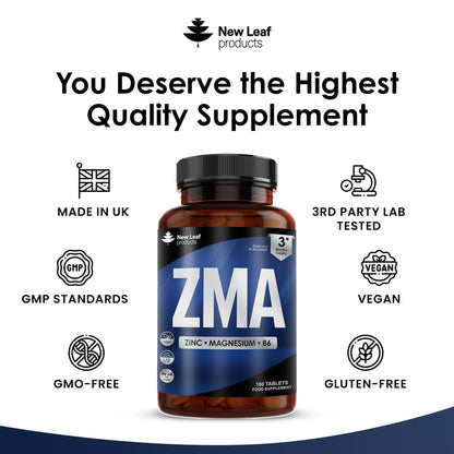 - ZMA Supplements for Men & Women - 180 Tablets - High Strength Muscle Sleep Aid & Muscle Recovery
