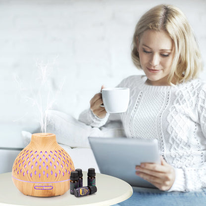 - SPLITSKY 400ML Essential Oil Diffuser | Remote Control Aroma Diffuser | 6 Essential Oils Gift Set -