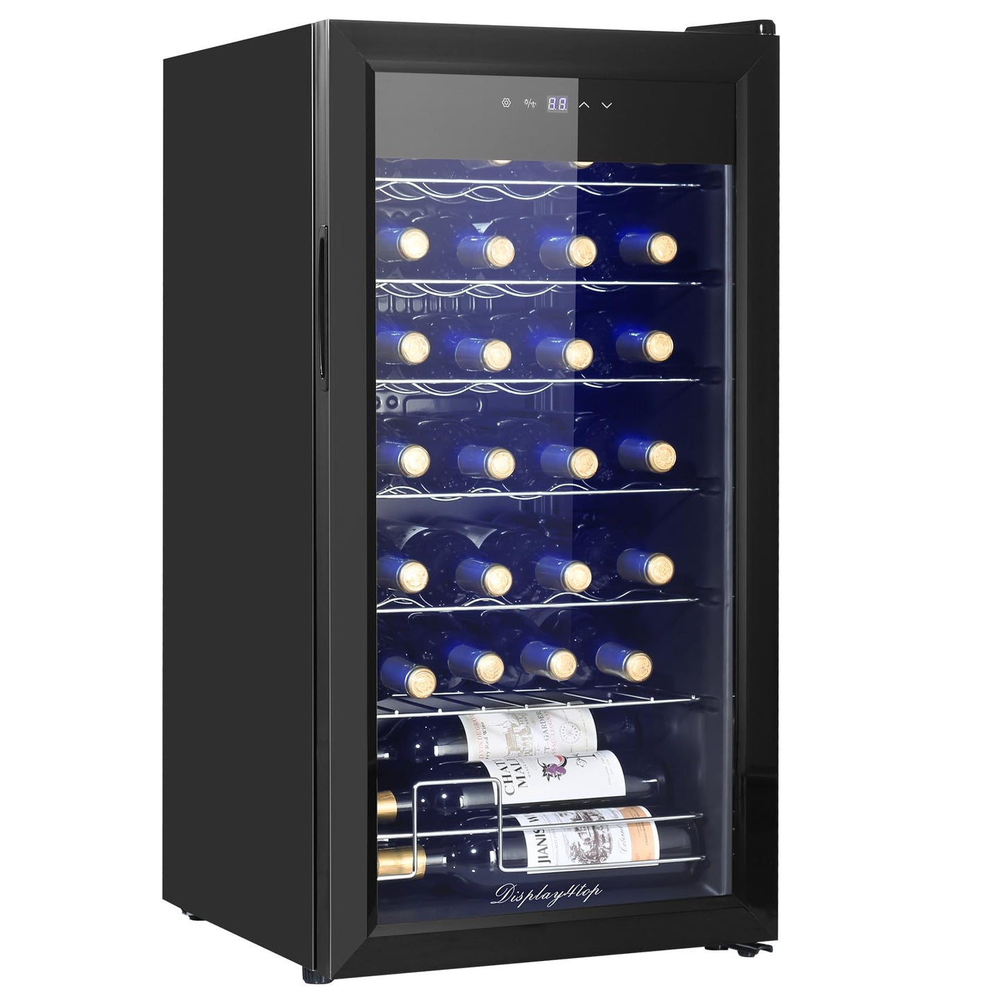- Display4top 28 Bottles Wine Fridge | Wine Cooler | Wine refrigerator | Digital Touch Screen -