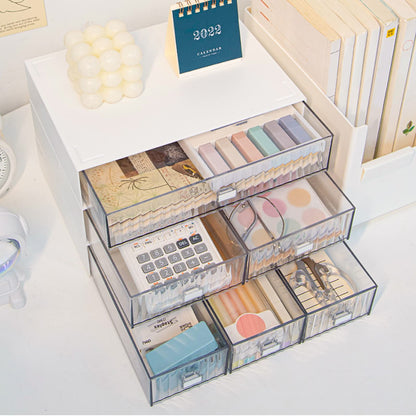 - VASZOLA Stackable Desk Organizer with 6 Drawers -