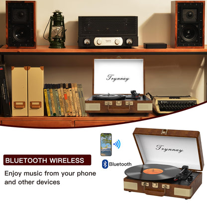 - Tyranny Record Player | 3 Speed | Bluetooth | Portable Suitcase | Vinyl Player -