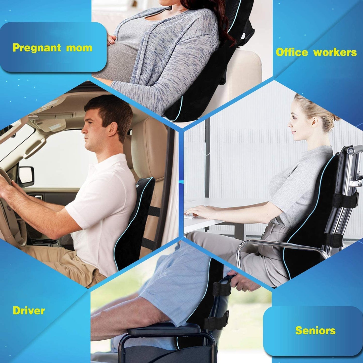 - Sotor Pillow | Memory Foam Back Support Cushion Lumbar Support for Office Chair -